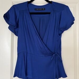 Blue Wrap Top Zara XS